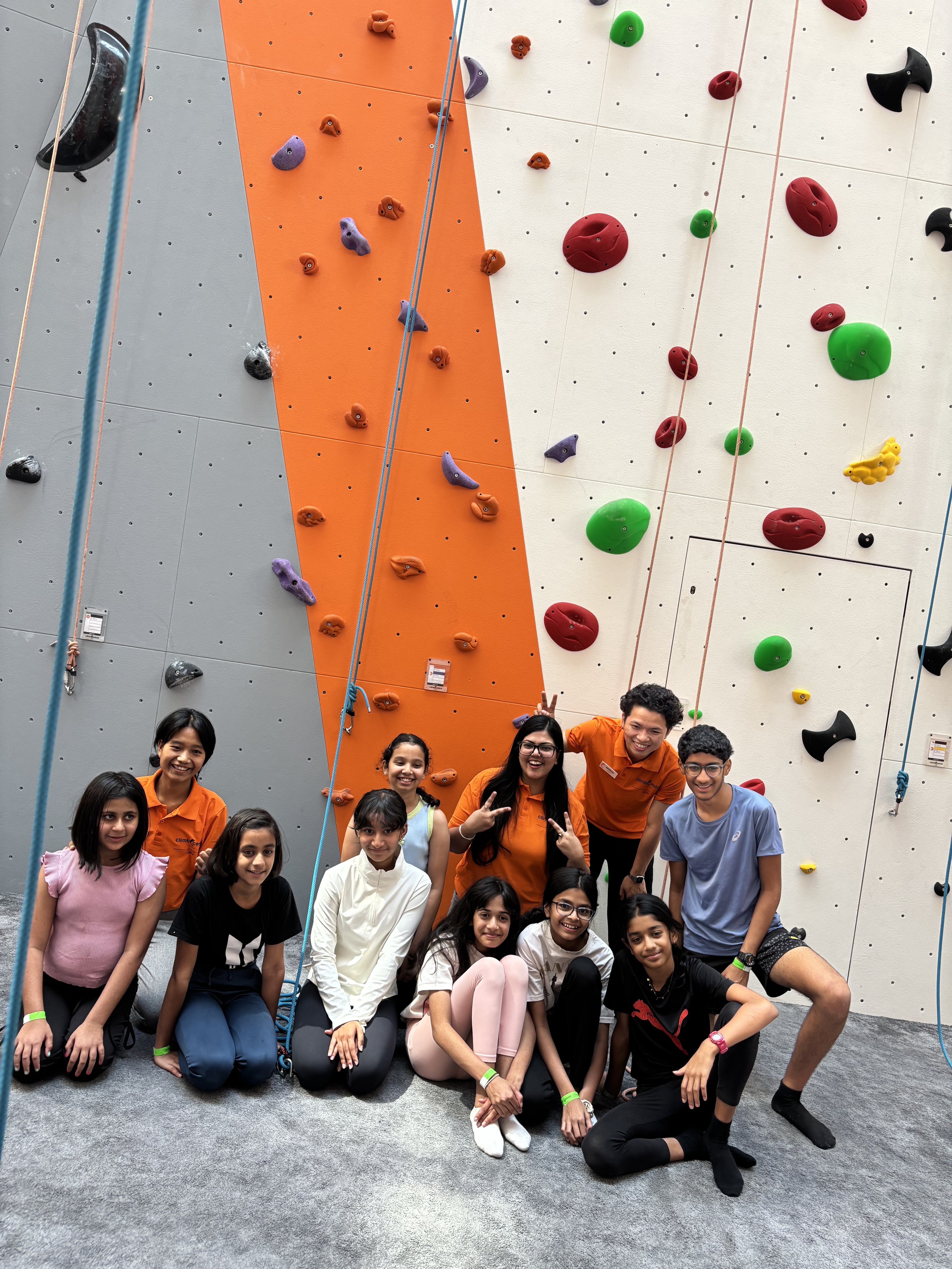 Group celebration at Climb Central