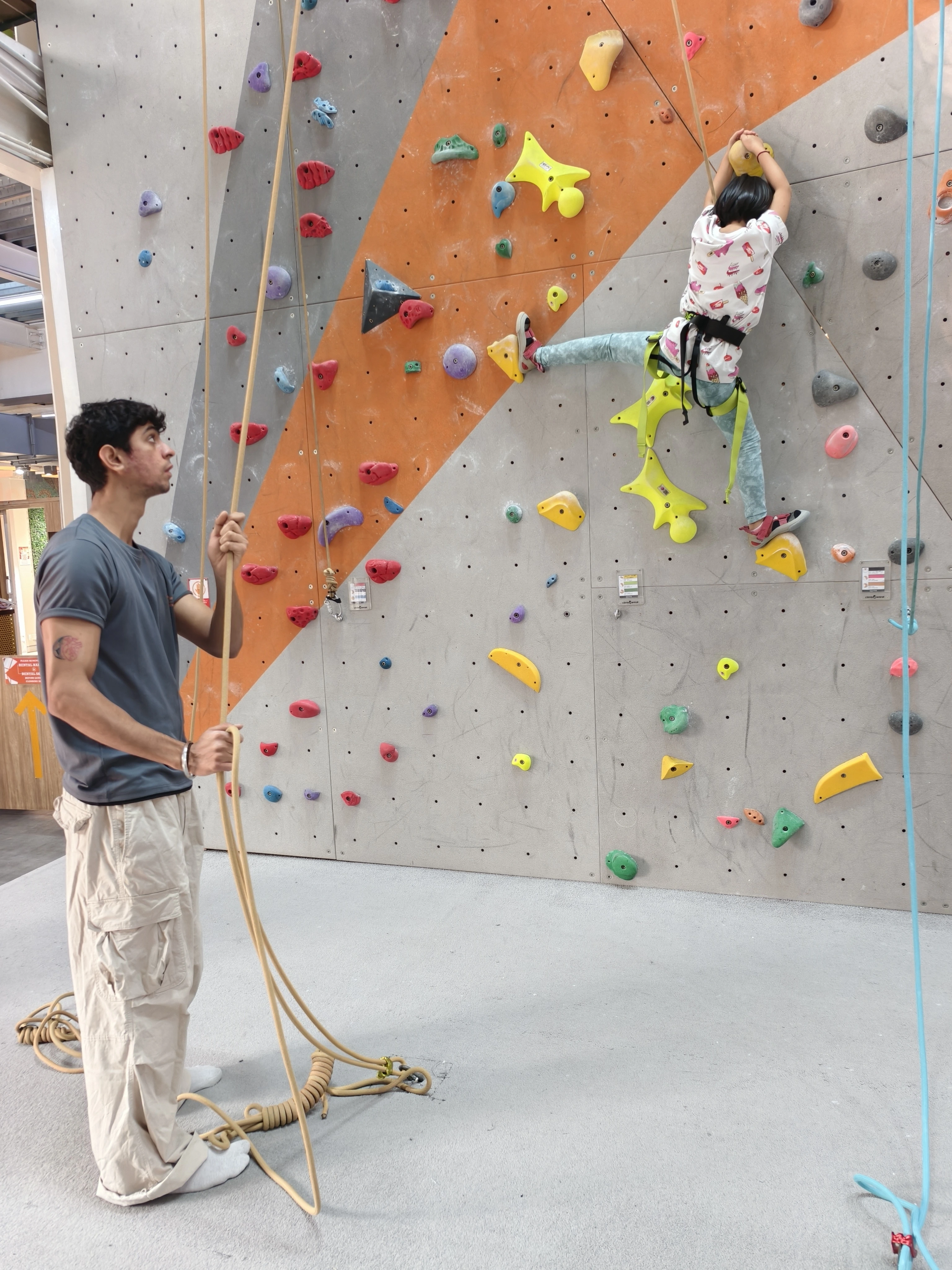 Climbing coaching session